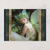 Green Fairy Woman Fantasy Art Postkarte (Vorderseite)