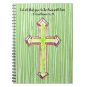 Green Faith Cross Bible Verse Journal Notizblock (Vorderseite)