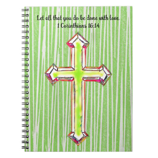 Green Faith Cross Bible Verse Journal Notizblock (Vorderseite)