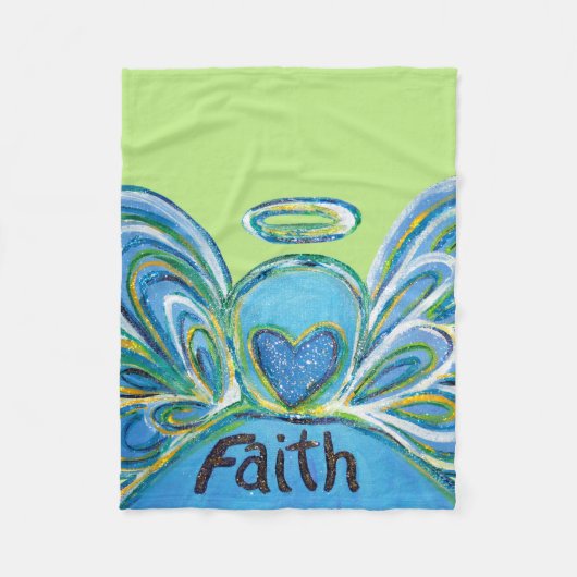 Green Faith Guardian Angel Chemo Blanket Fleecedecke (Vorderseite)