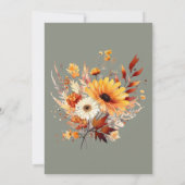 Green Fall Floral 5. Hochzeitstag Einladung (Rückseite)