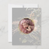 Green Fall Floral Baptism  Dankeskarte (Rückseite)