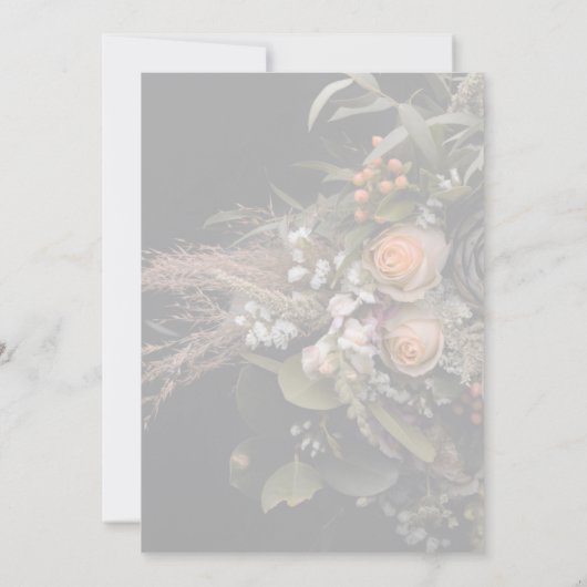 Green Fall Floral Baptism Einladung (Rückseite)