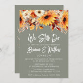 Green Fall Floral Wedding Vow Erneuerung Einladung (Vorne/Hinten)