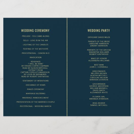 Green Fall Green Blätter Foliage Wedding Program (Rückseite)