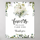 Green Fall Pumpkin Baby Duwer Favors Schild (Vorne)