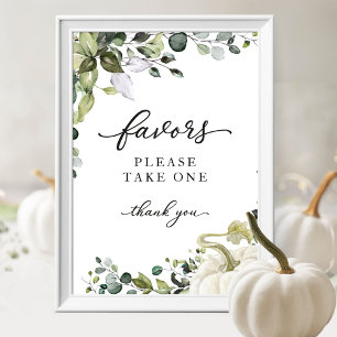 Green Fall Pumpkin Baby Duwer Favors Schild