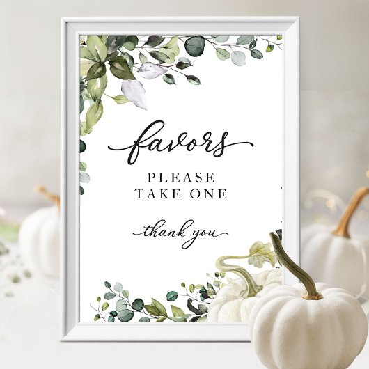 Green Fall Pumpkin Baby Duwer Favors Schild