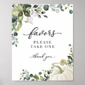 Green Fall Pumpkin Baby Duwer Favors Schild (Vorne)