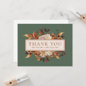 Green Fall Terracotta Blätter Blume Vielen Dank Karte (Vorderseite/Rückseite Beispiel)
