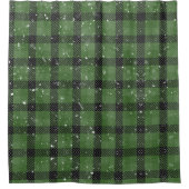 Green family christmas wallpaper duschvorhang (Vorderseite)