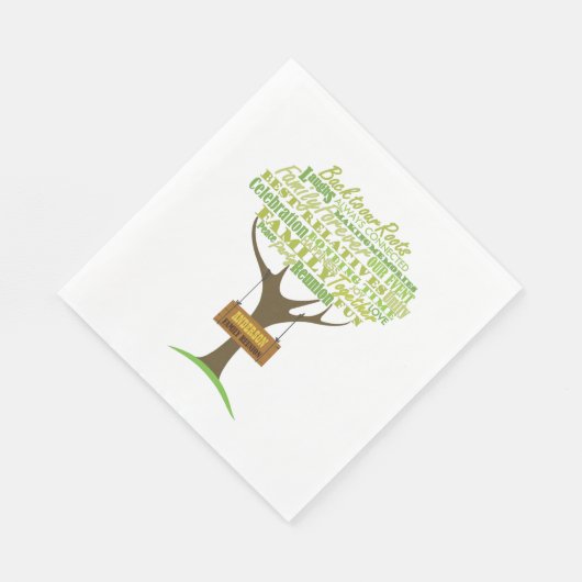 Green Family Wiedersehen Paper Napkin Serviette (Ecke)