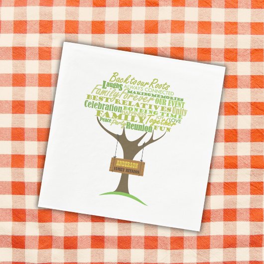 Green Family Wiedersehen Paper Napkin Serviette