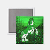 Green Fantasy Clydesdale Horse Magnet (Vorderseite/Rückseite)