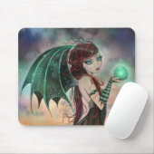 Green Fantasy Vampire Fairy Art Mousepad (Mit Mouse)
