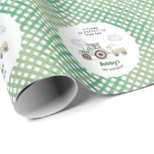 Green Farm Tractor Boys Any Age Birthday Geschenkpapier (Rolleneckpunkt)