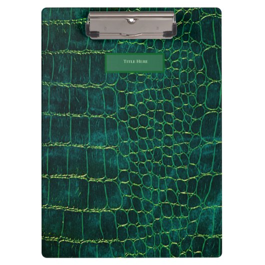 Green Faux Leather Style Clipboard Klemmbrett (Vorderseite)