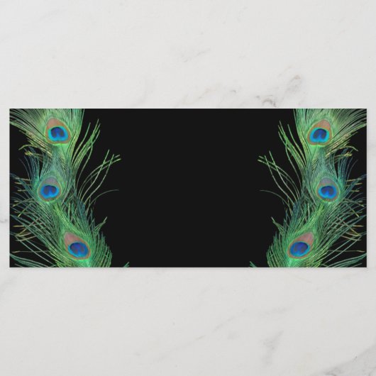 Green Feathers with Black Wedding Program Programm (Rückseite)