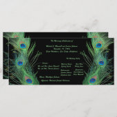 Green Feathers with Black Wedding Program Programm (Vorne/Hinten)