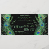 Green Feathers with Black Wedding Program Programm (Vorderseite)