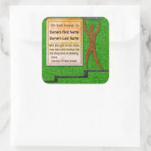 Green Felt Banner Man Personalisiertes Buchzeichen Quadratischer Aufkleber (Tasche)