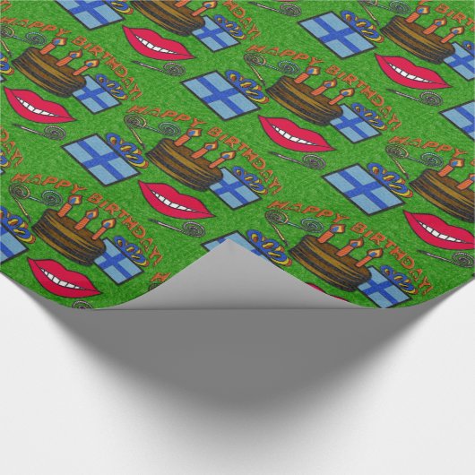 Green Felt Board Geburtstag Geschenkpapier (Ecke)