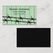 Green Fence Barb Wire Design Fence Company Busines Visitenkarte (Vorne/Hinten)
