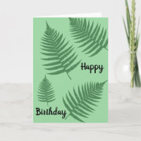 Green Fern Blätter Geburtstagskarte