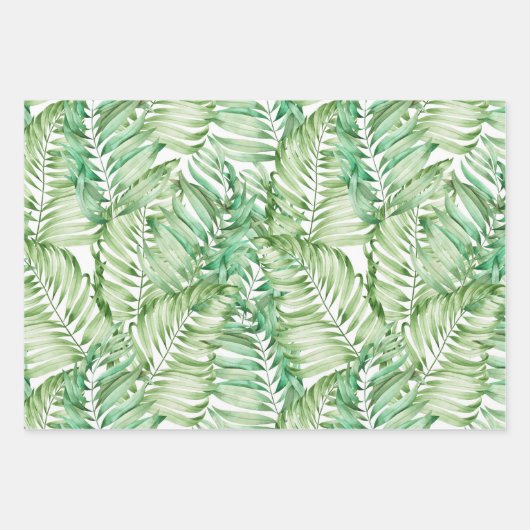 Green Fern-Blätter Geschenkpapier Set (Vorderseite 3)