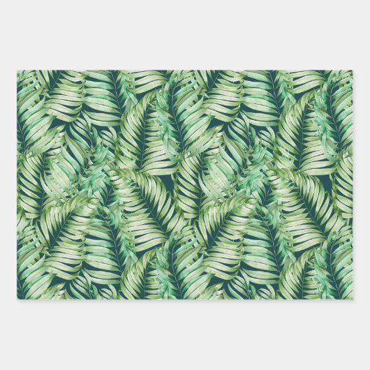 Green Fern-Blätter Geschenkpapier Set (Vorderseite 2)