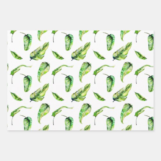 Green Fern-Blätter Geschenkpapier Set (Vorderseite 3)