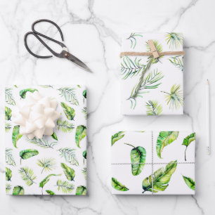 Green Fern-Blätter Geschenkpapier Set