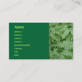 Green Fern Business Card Visitenkarte