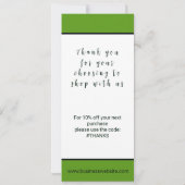 GREEN FERN BUSINESS LOGO KUNDE DANKE KARTE (Rückseite)