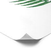 Green Fern Leaf Minimalismus Platz Wand Poster (Ecke)