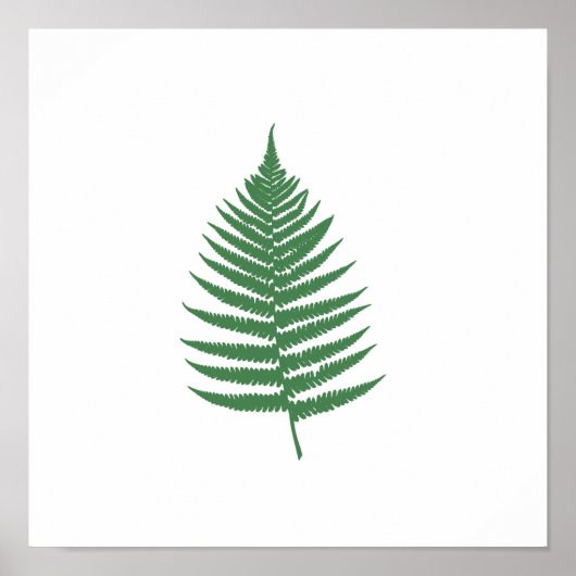 Green Fern Leaf Minimalismus Platz Wand Poster (Vorne)