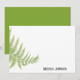 Green Fern Leaf Personalisiert Mitteilungskarte