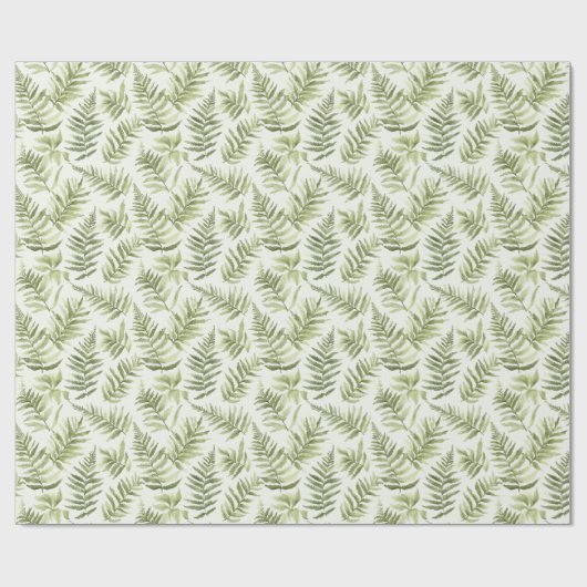 Green Fern Plants Geschenkpapier (Flach)