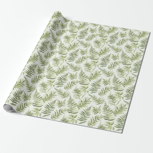 Green Fern Plants Geschenkpapier (Ungerollt)