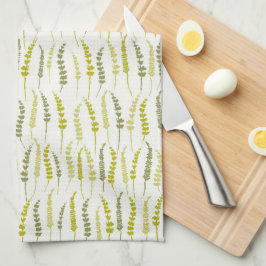 Green Fern Print for Natural Kitchen Geschirrtuch