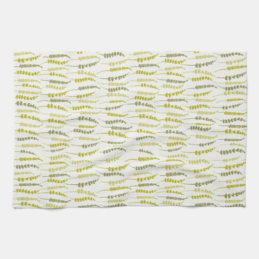 Green Fern Print for Natural Kitchen Geschirrtuch (Horizontal)