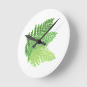 Green Fern Trio Runde Wanduhr (Winkel)