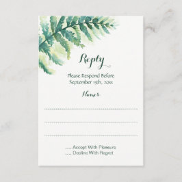 Green Fern Water Color Repair Cards RSVP Karte