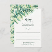 Green Fern Water Color Repair Cards RSVP Karte (Vorne/Hinten)
