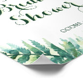 Green Fern Watercolor-Brautparty Poster (Ecke)