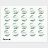 Green Fern Watercolor-Brautparty Runder Aufkleber (Blatt)
