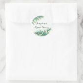 Green Fern Watercolor-Brautparty Runder Aufkleber (Tasche)