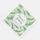 Green Fern Watercolor Wedding Napkins Serviette (Ecke)