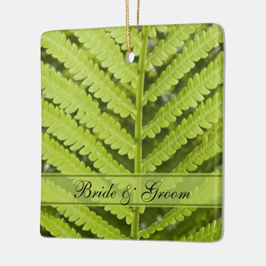 Green Fern Wedding Keramikornament (Links)