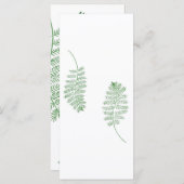 Green Fern, Wedelmenükarten Menükarte (Vorne/Hinten)